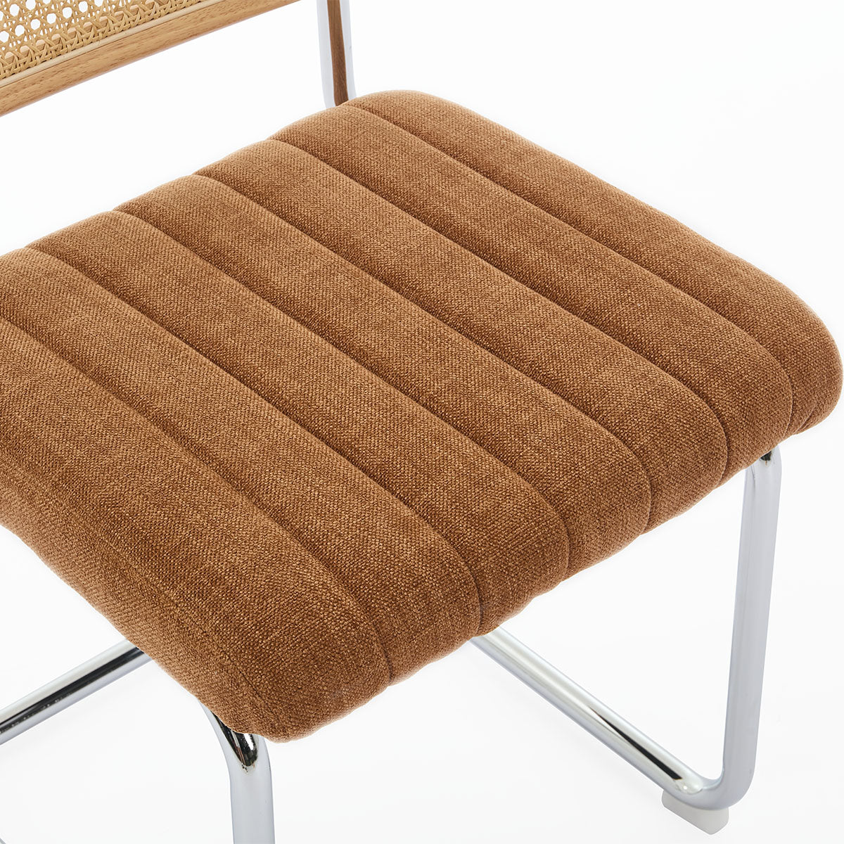 Stylish Blake Rattan Fabric Dining Chair - Modern Woven Rattan Seat with Upholstered Cushion - Perfect for Indoor Dining Room, Kitchen, Patio & Outdoor Entertaining