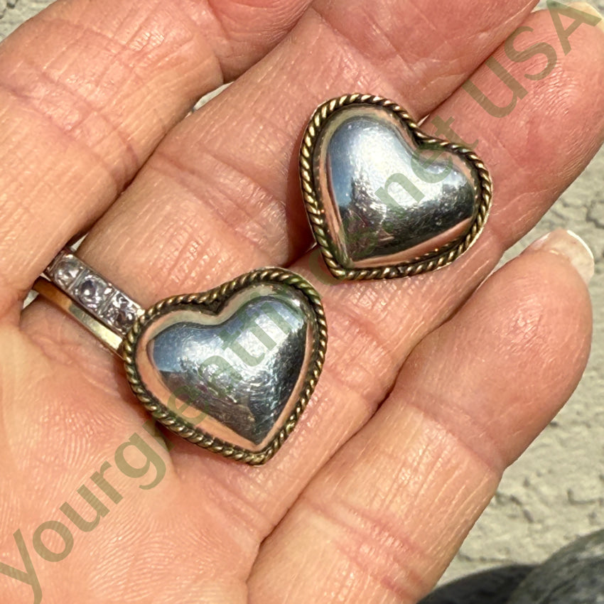 Sterling Silver Puffy Heart Stud Earrings for Women - Dainty Pierced Post Earrings Handmade in Mexico - Perfect for Valentine's Day, Anniversary & Everyday Wear