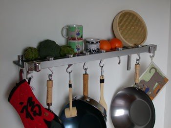 Taylor & Ng 36-Inch Chrome Wall-Mounted Pot Rack - Space-Saving Kitchen Organizer for Pots, Pans & Utensils - Perfect for Small Kitchens, Apartments & Cooking Enthusiasts