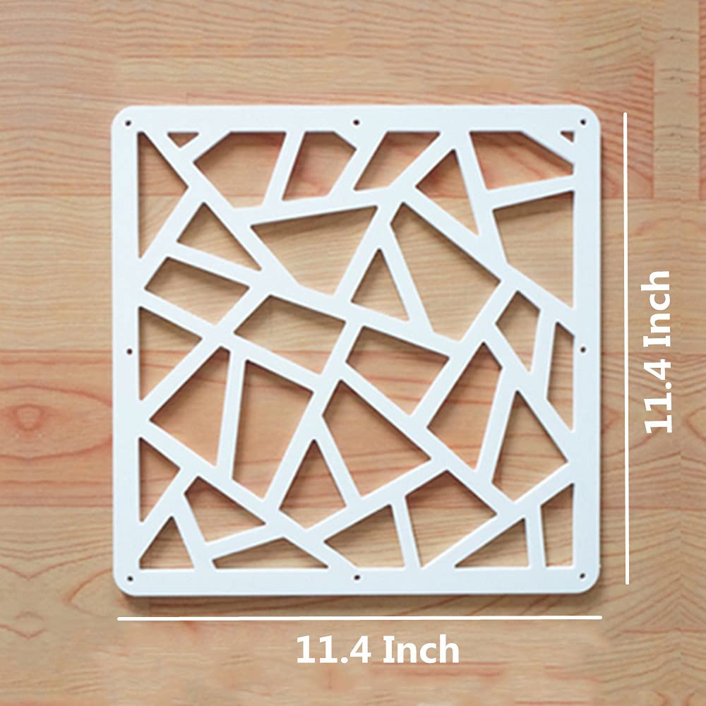 12-Piece White Hanging Room Divider - Wood-Plastic DIY Panel Screens for Partition Walls & Room Decoration (11.4x11.4 Inch) with All Accessories - Perfect for Home Office, Bedroom Privacy & Studio Spaces