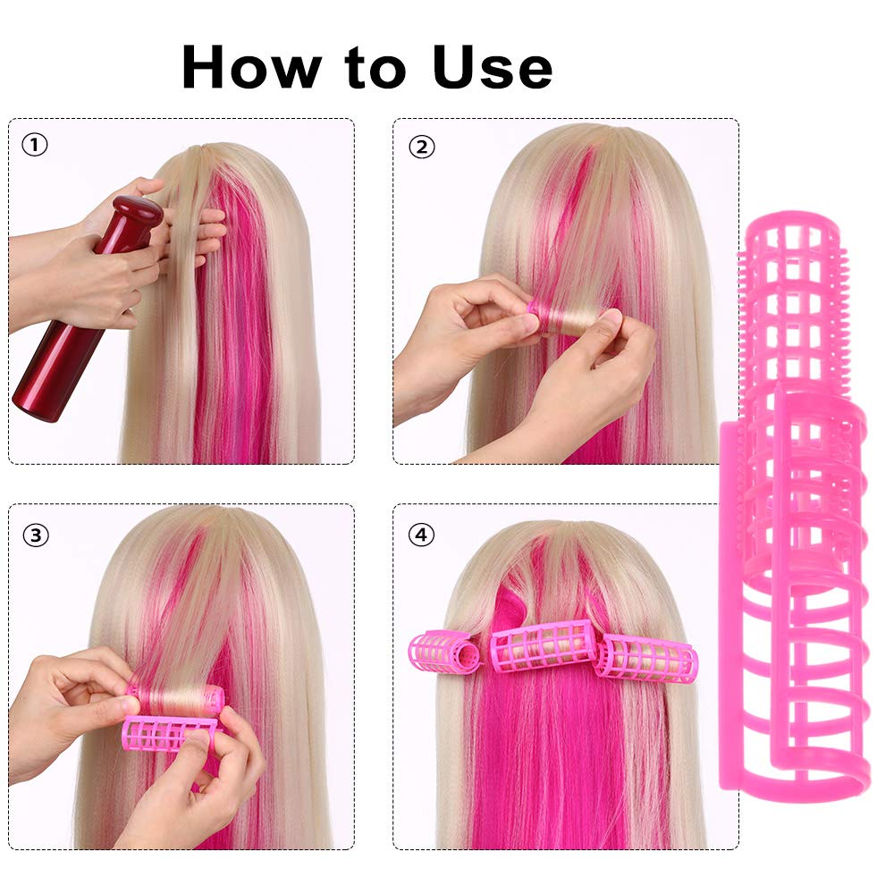 EXCLUZO 12PCS Plastic Hair Rollers for Styling & Curling - DIY Hairdressing Tools for Salon-Quality Waves at Home | Perfect for Daily Use, Parties & Special Occasions