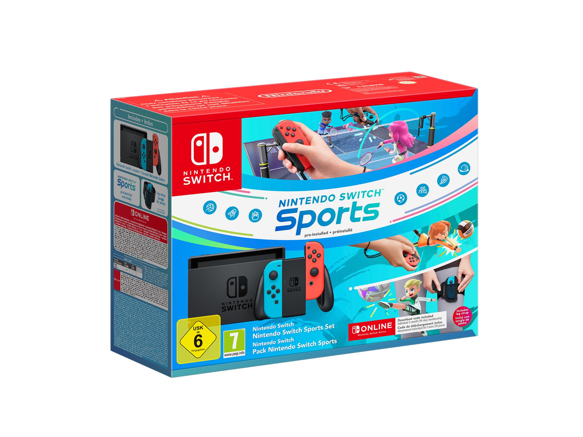 Nintendo Switch Console with Sports Set - Bundle for Gaming & Family Fun | Portable Gaming for Travel, Parties & Home Entertainment