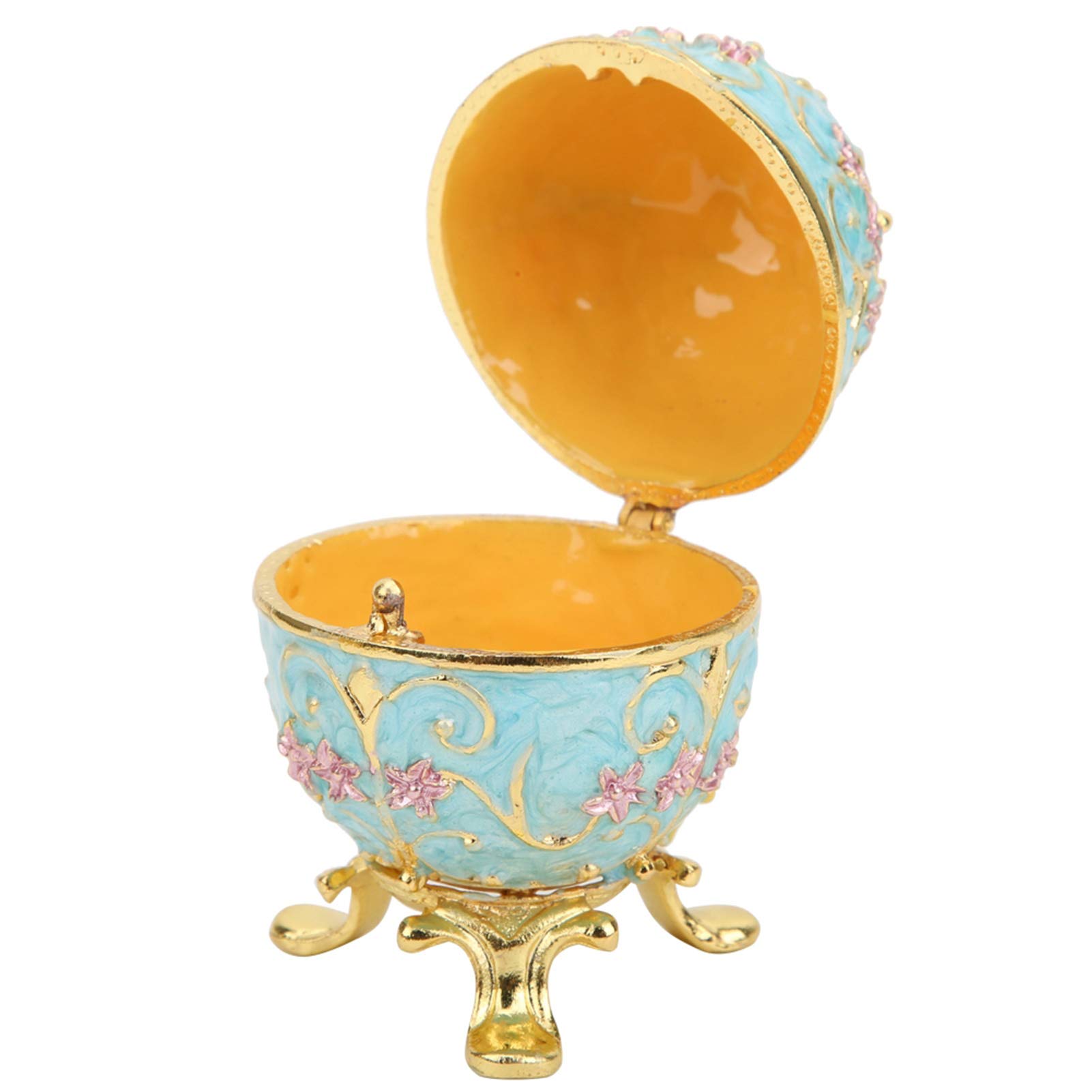 Handmade Enameled Easter Egg Jewelry Box Organizer - Miskall Decorative Jewelry Storage for Women, Desktop Home Decor, Perfect Gift for Easter, Mother's Day & Special Occasions - Elegant Home & Office Display