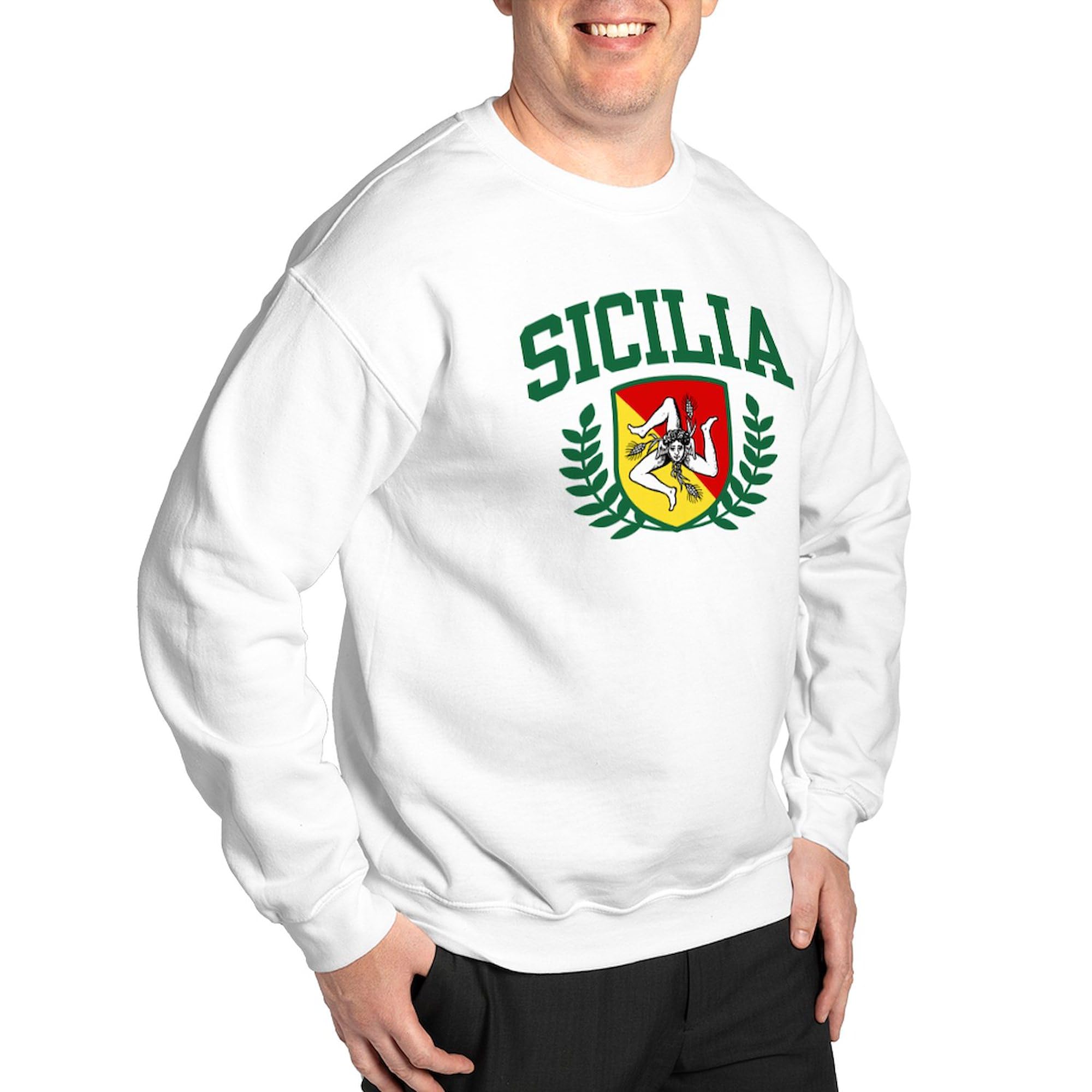 Classic Crew Neck Light Sweatshirt - Sicilia Design | Comfortable Casual Pullover for Men & Women | Perfect for Coffee Shops, Travel & Everyday Wear