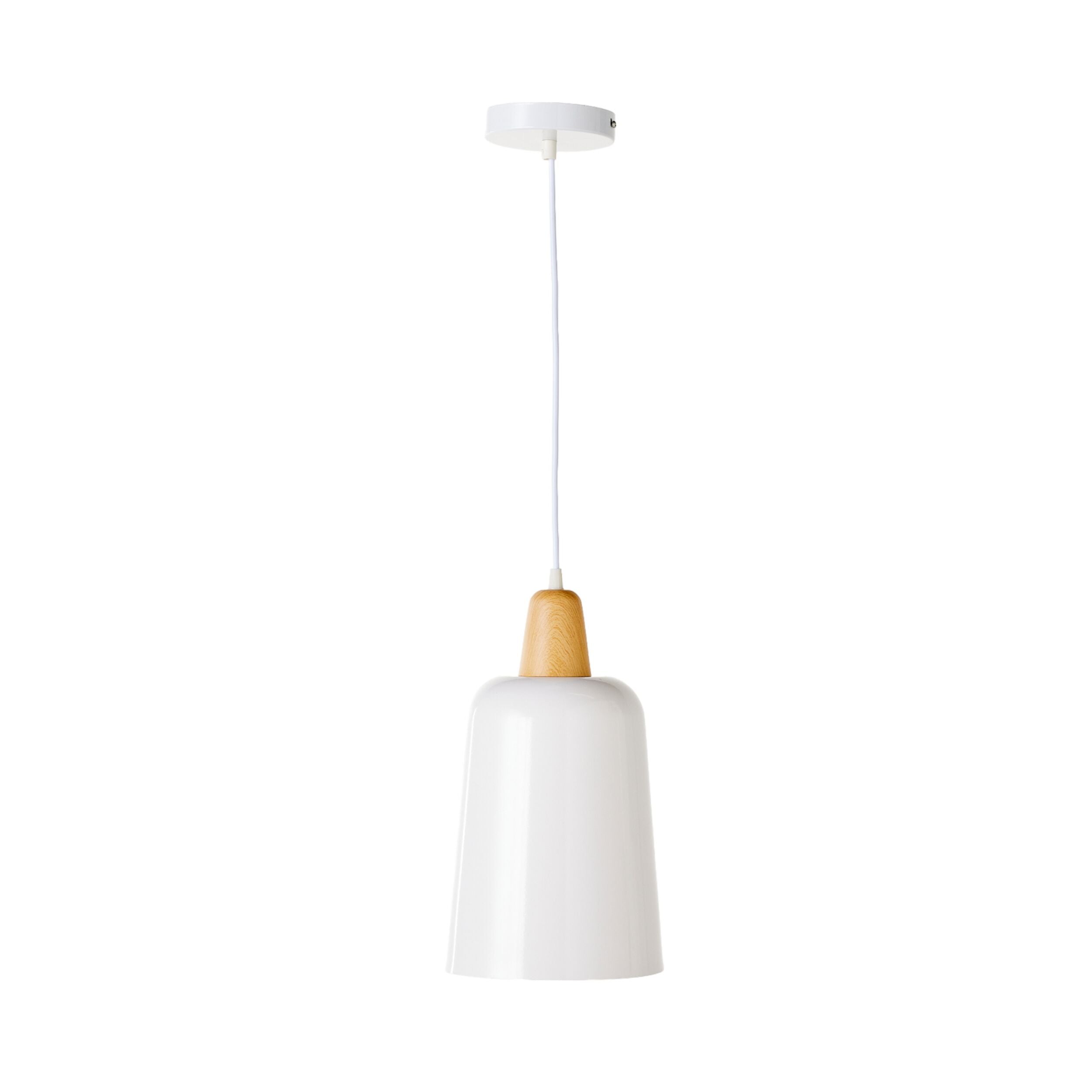 Belgrave Pendant Light Fixture - 34x20cm Modern White Glass Ceiling Lamp for Dining Room, Kitchen Island & Bedroom Lighting | Dimmable LED Chandelier