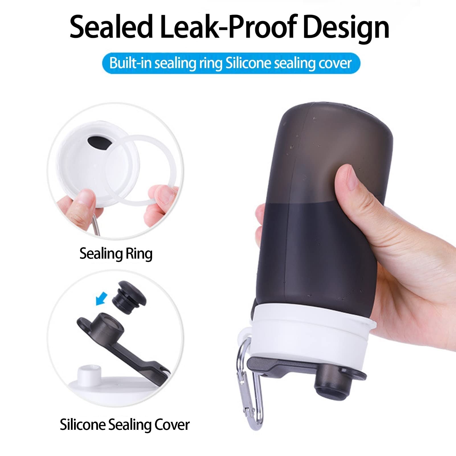 Collapsible Water Bottle for School & Travel - BPA Free, 3 Sizes, Lightweight & Portable - Perfect for Sports, Hiking, and Outdoor Activities