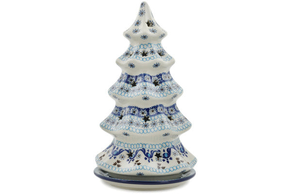 10 Pack Blue Ice Christmas Tree Candle Holders - Elegant Holiday Decor for Tables, Mantels & Window Sills - Perfect for Christmas, Winter Decorations & Gift Giving