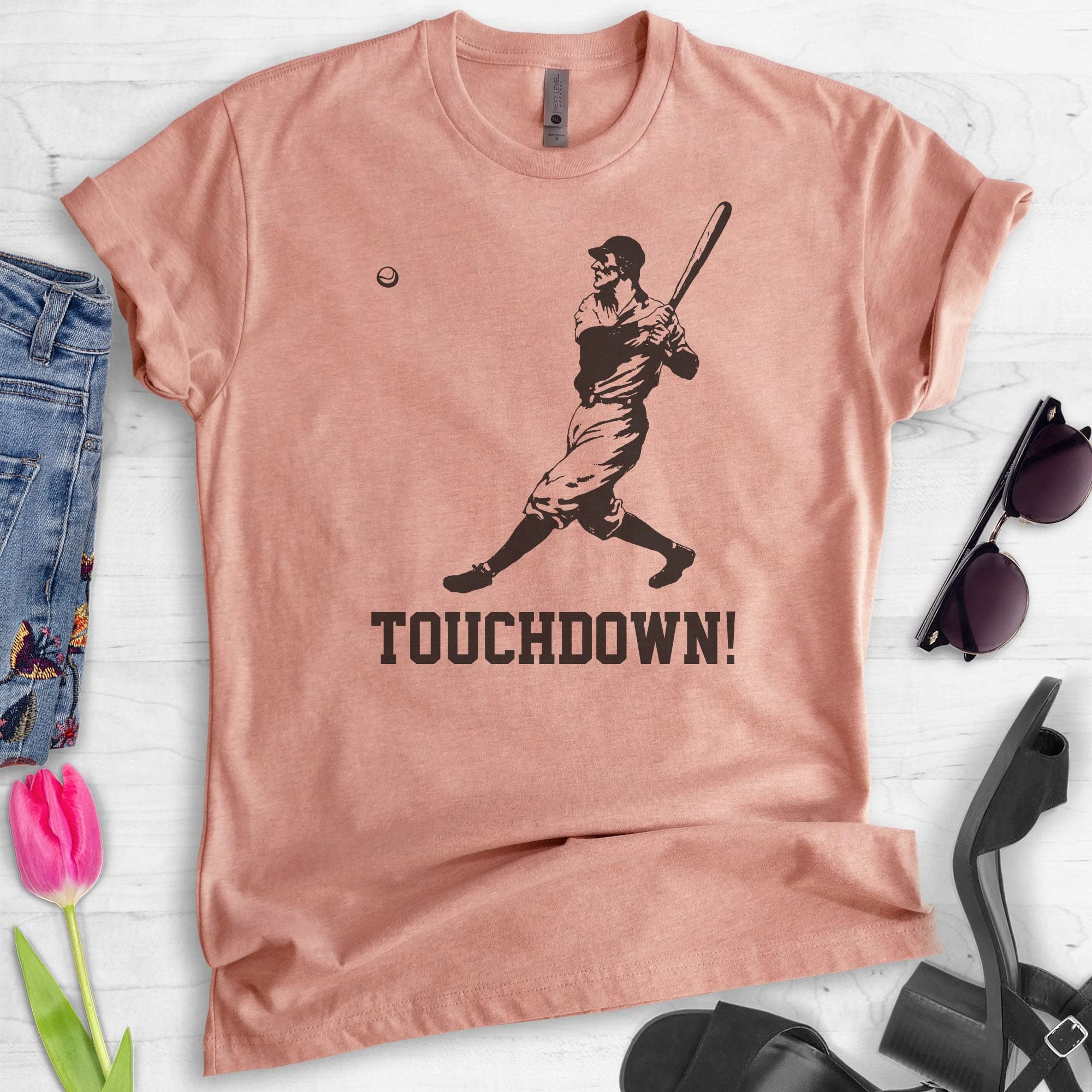 Funny Touchdown Shirt - Unisex Baseball & Football T-Shirt for Men & Women - Ironic Sports Fan Gift - Perfect for Game Day, Tailgating & Sports Parties