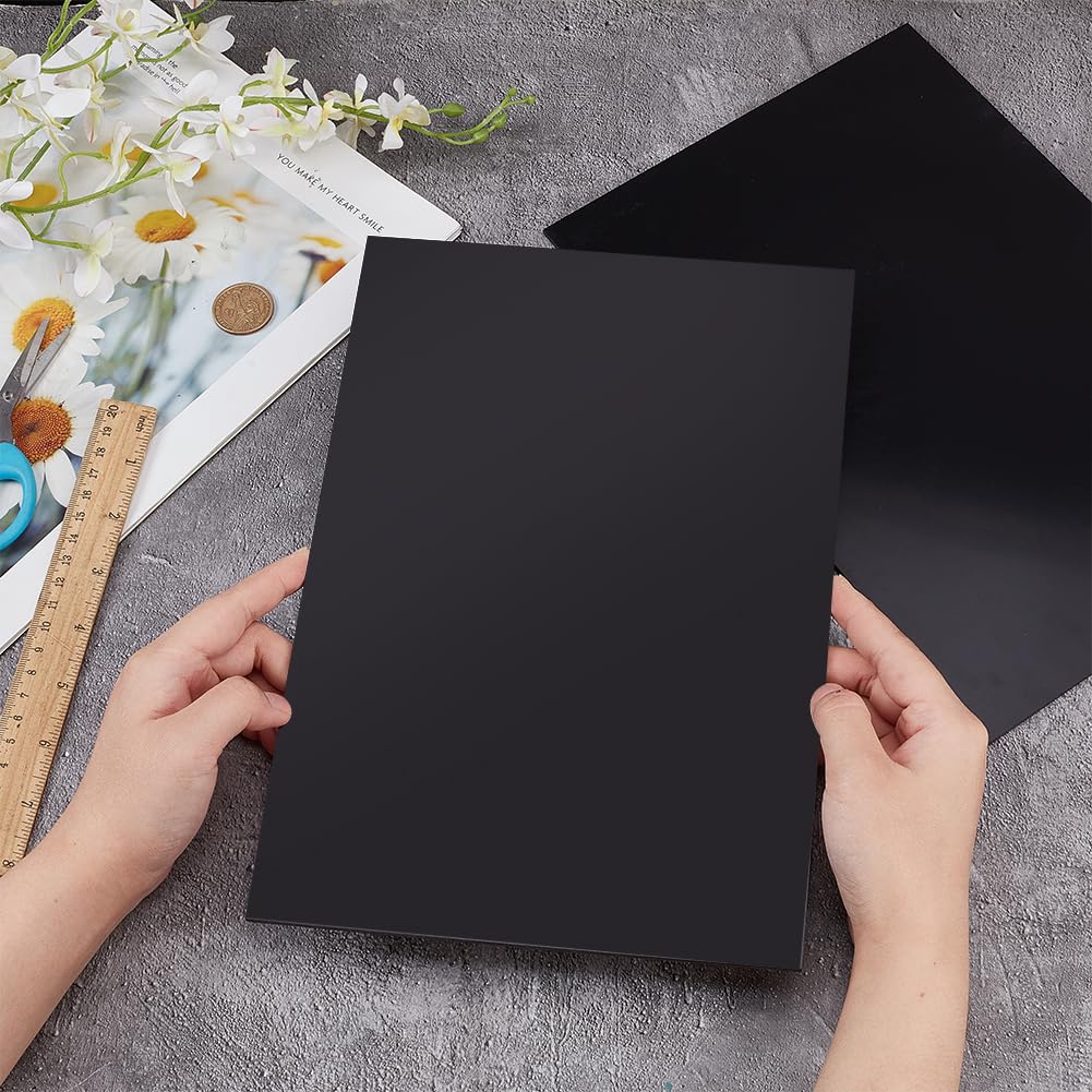 OLYCRAFT 2 Pack Black ABS Plastic Sheets 11.8x7.9 Inches (300x200mm) - 2mm Thick Rigid Plastic Panels for Architectural Models, Sand Tables, DIY Crafts & School Projects - Durable Model Building Supplies