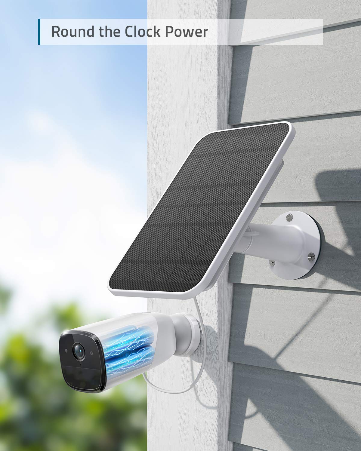 eufy Security Certified eufyCam Solar Panel - 2.6W Weatherproof IP65 Outdoor Charger for eufyCam Security Cameras | Continuous Power Supply for Home Surveillance & Property Protection