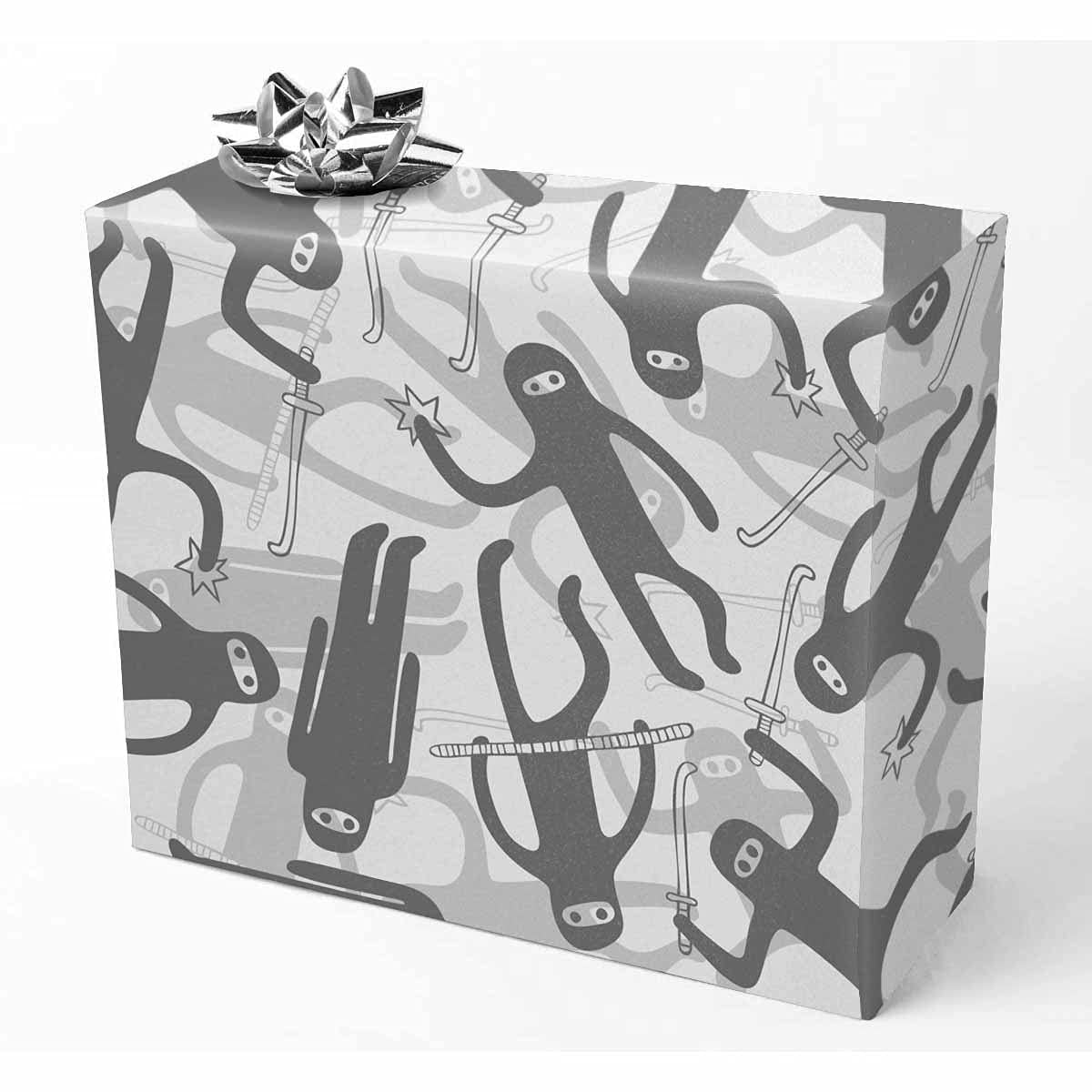 InterestPrint Vintage Grunge Wedding Wrapping Paper - 1 Roll for Gift Wrapping, Party Decor & Ninja Theme Events
