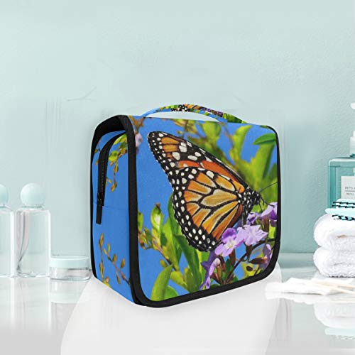 Waterproof Hanging Travel Toiletry Bag with Floral Butterfly Design - Portable Cosmetic Organizer for Men & Women | Perfect for Camping, Gym, Business Trips & Vacation