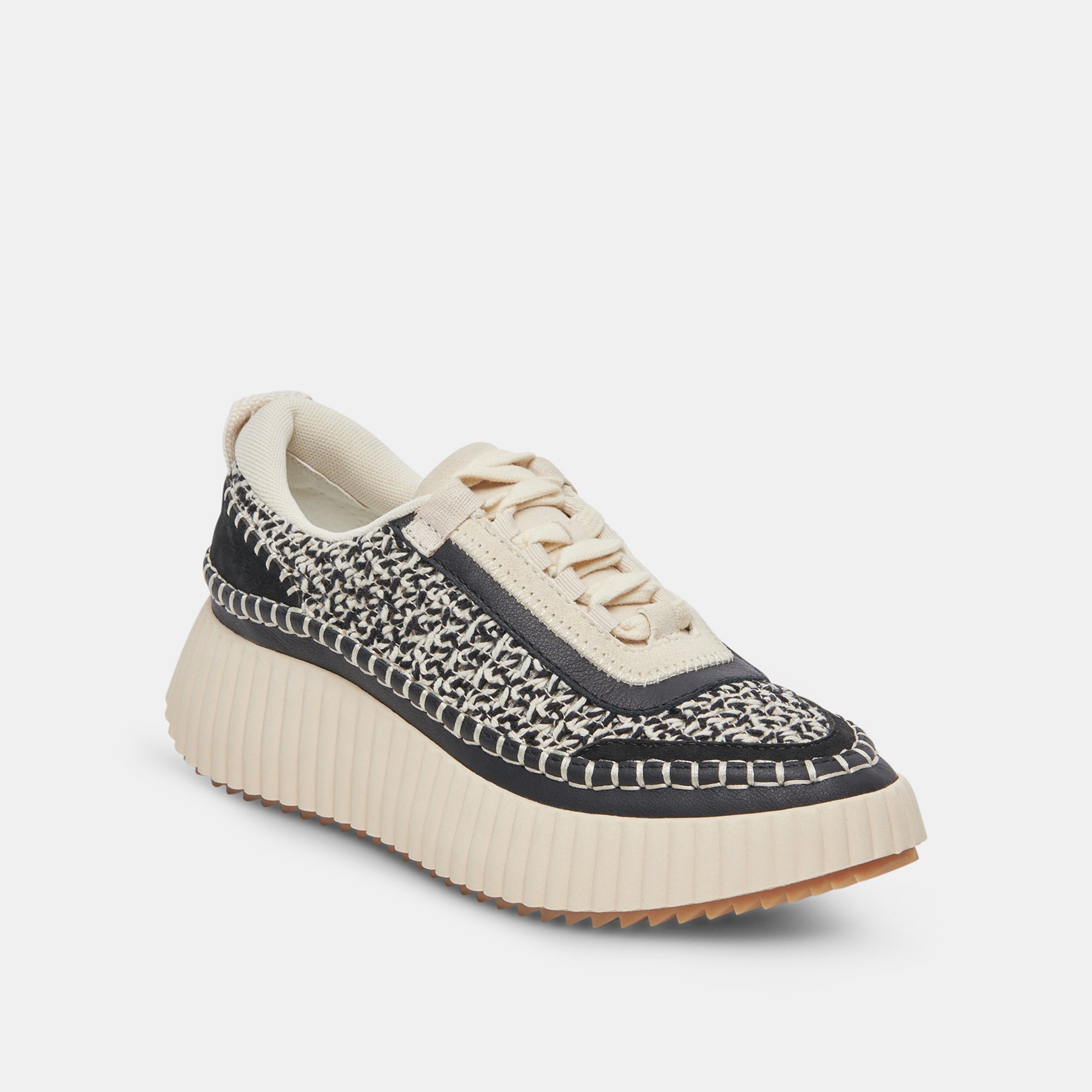 DOLEN White and Black Woven Sneakers - Lightweight Comfortable Casual Shoes for Men & Women | Perfect for Walking, Running, Gym, and Everyday Wear