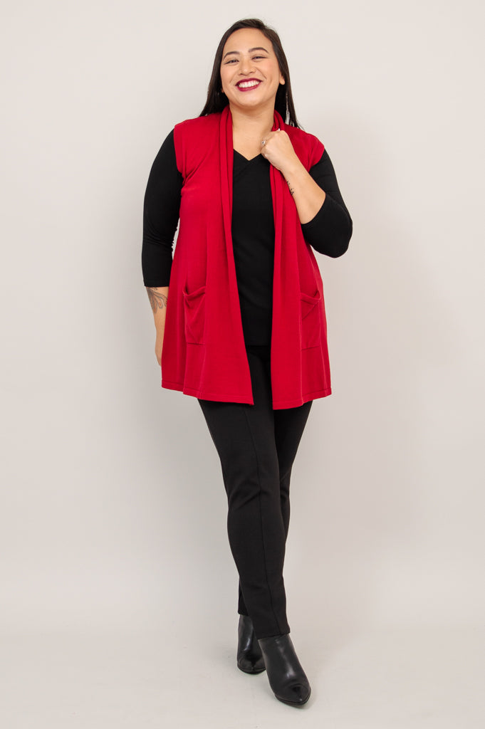 Stylish Jude Cardigan for Women - Soft Red Cotton Knit Sweater | Perfect for Fall, Winter & Casual Outfits