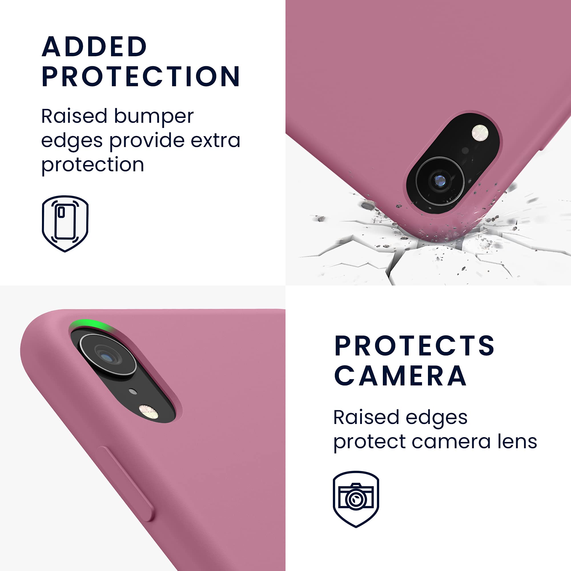 kwmobile Shockproof TPU Silicone Case for Apple iPhone XR - Soft Matte Finish Dark Rose Protective Phone Cover - Perfect for Everyday Use, Work & Travel