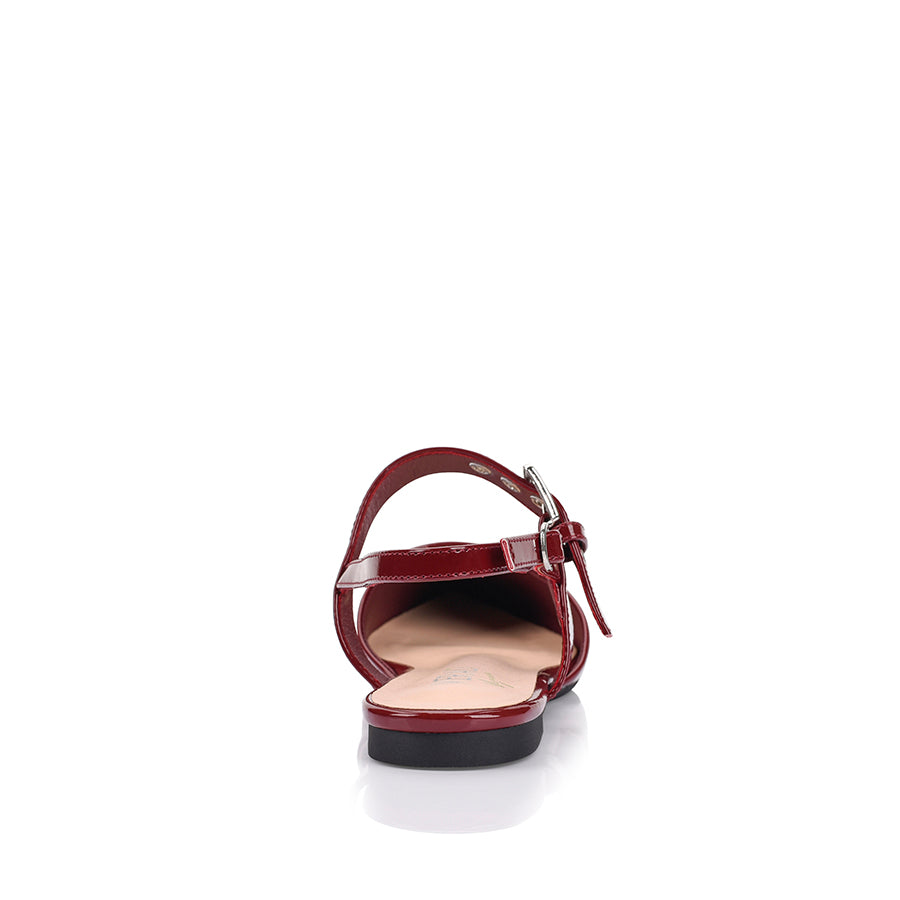 Idaho Slingback Flats - Wine Patent Leather Women's Comfortable Shoes for Work, Office & Casual Wear