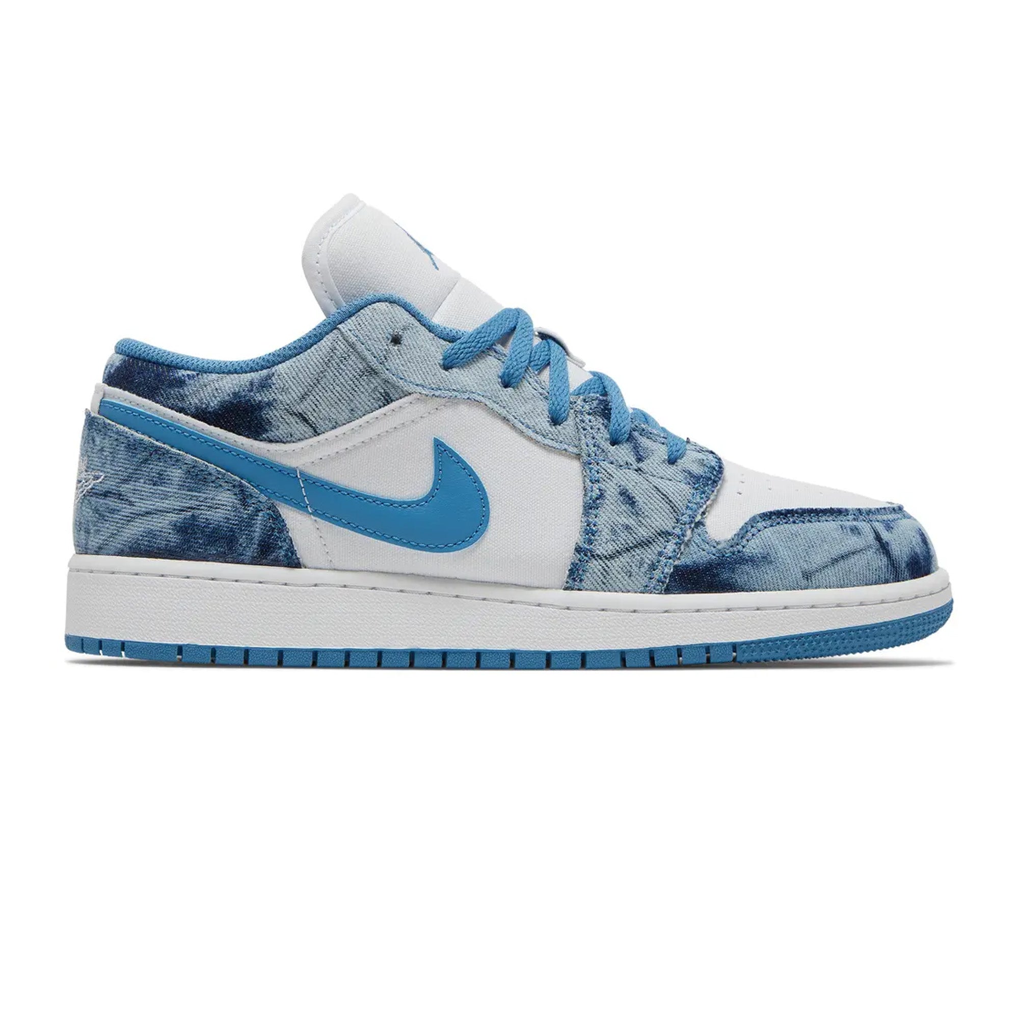 Air Jordan 1 Low 'Washed Denim' GS Sneakers for Girls (2022) - Comfortable Casual Basketball Shoes for School, Sports & Streetwear Fashion