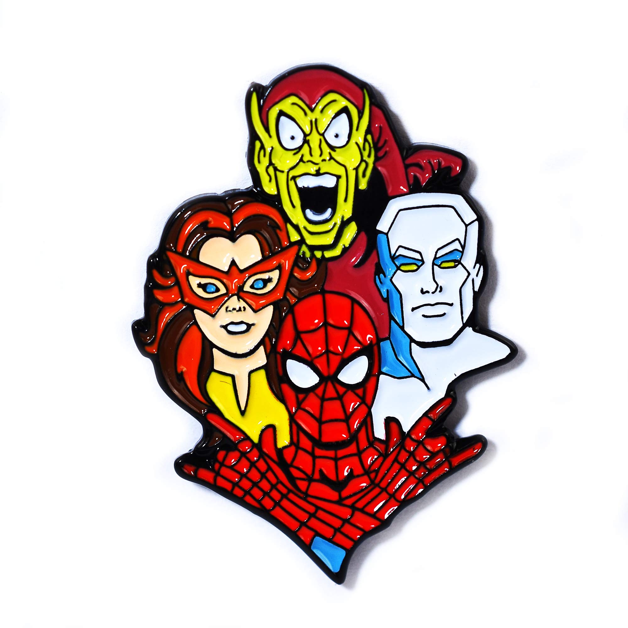 Spider-Man Firestar Green Goblin Ice Man Comic Book Character Collectible Enamel Lapel Pin - Perfect for Cosplay, Comic Con & Superhero Fan Gifts