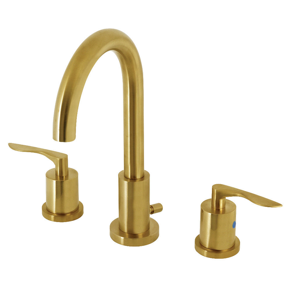 Kingston Brass FSC8925SVL Serena Widespread Bathroom Faucet with Pop-Up Drain - Elegant 8