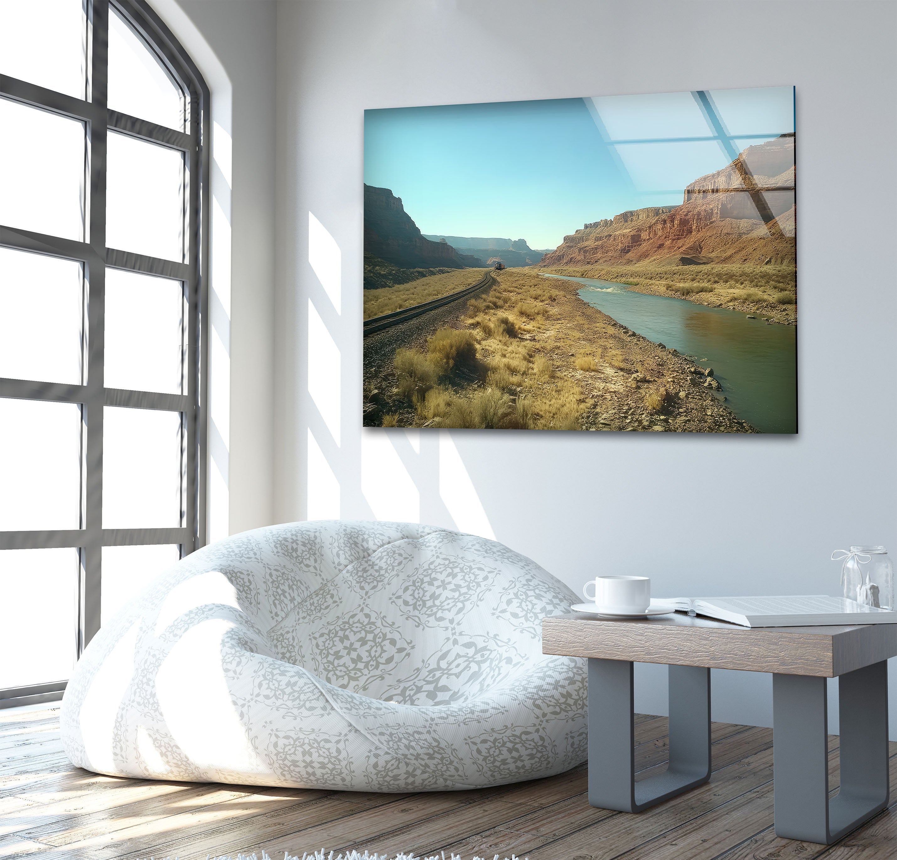 Stunning Utah Mountains Glass Wall Art - Handcrafted Landscape Decor for Living Room, Bedroom & Office | Perfect Gift for Nature Lovers