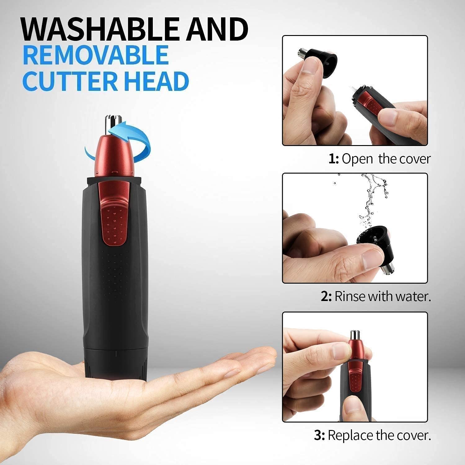 Premium Nose & Ear Hair Trimmer for Men & Women - Stainless Steel Dual Edge Blades, Waterproof & Rechargeable - Perfect Grooming Kit for Travel, Home Use & Gift for Dad/Boyfriend
