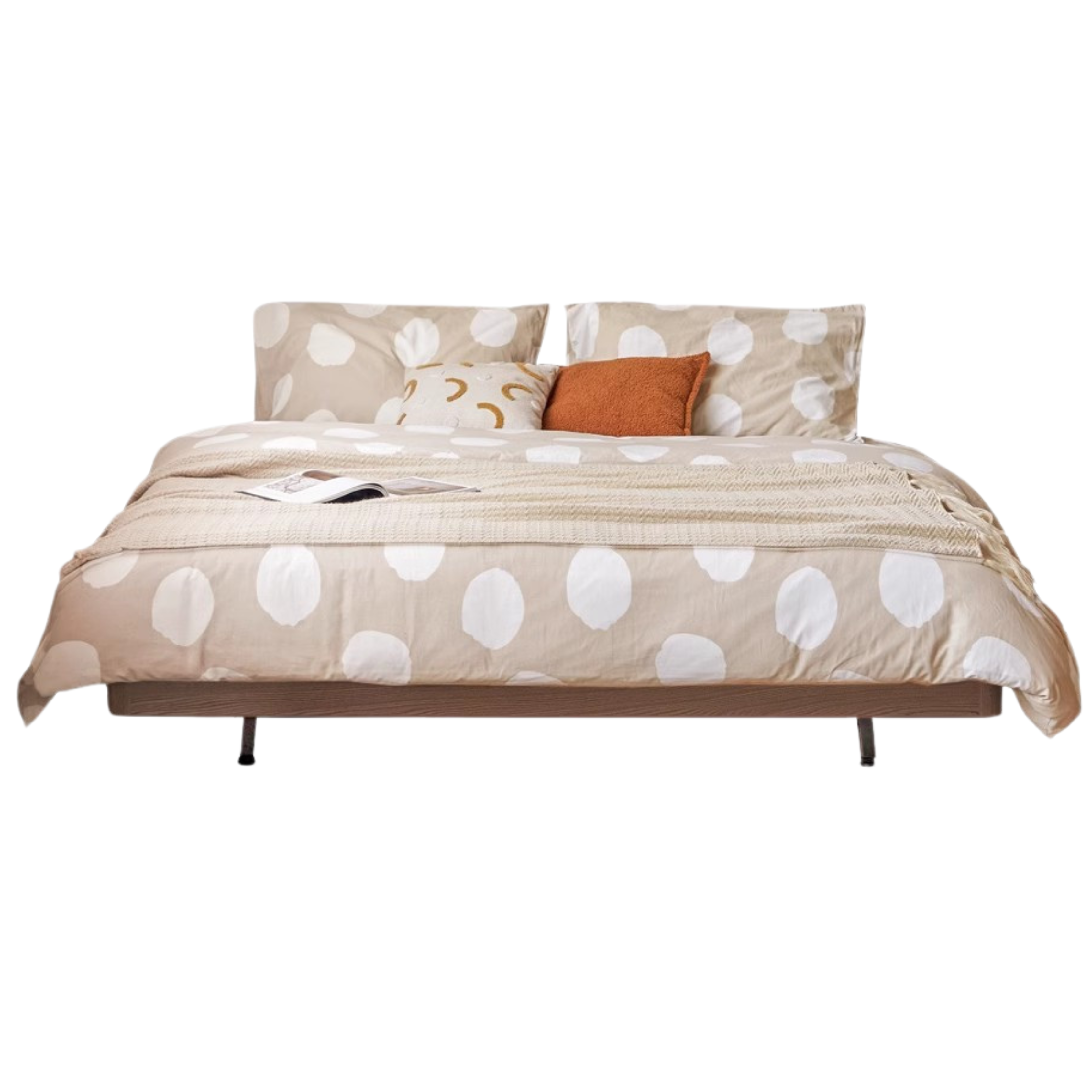 Walnut color Platform Bed without light