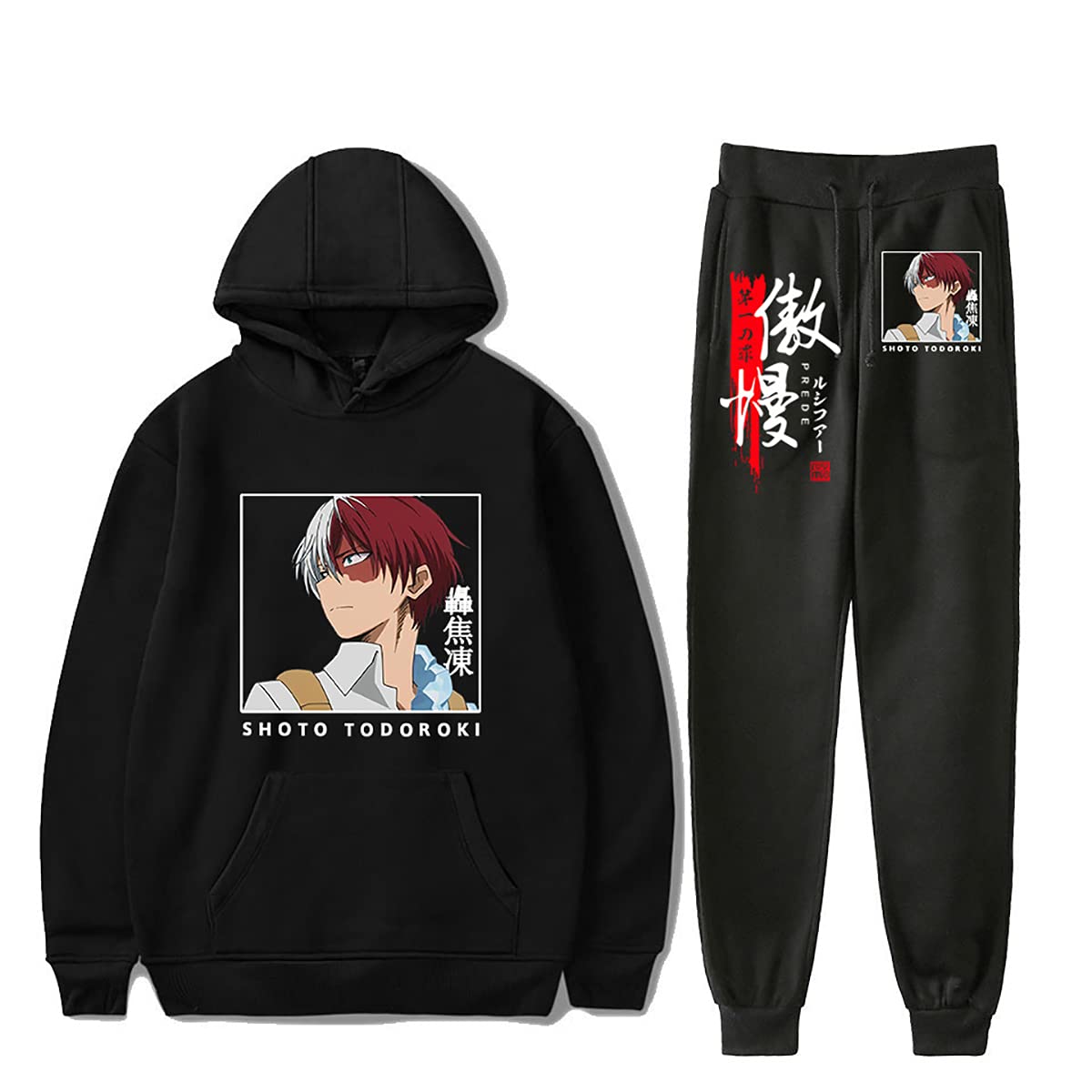 Anime Hoodie and Sweatpants Set for Women & Men - Casual Two-Piece Tracksuit Outfit - Perfect for Cosplay, Lounge Wear, and Street Fashion
