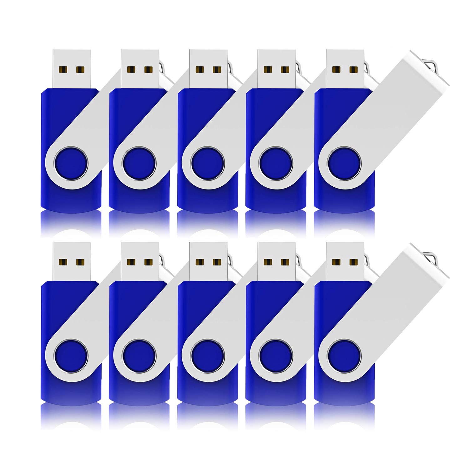 50 Pack Bulk 4GB USB 2.0 Flash Drives - Swivel Thumb Drives with Foldable Design, Memory Sticks for Data Storage & Transfer (Blue) - Perfect for Office, School, Business Promotions & Bulk File Sharing