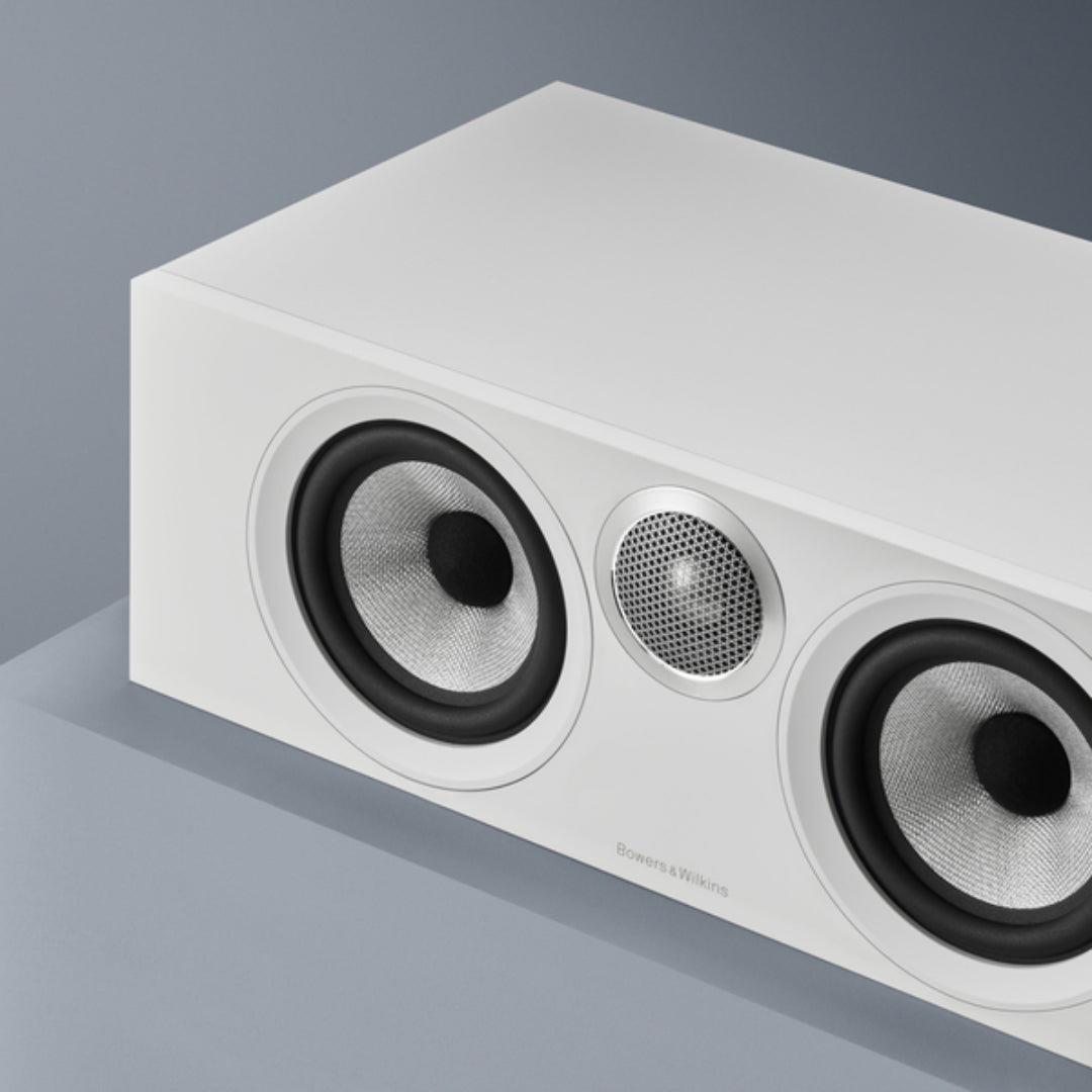 B&W HTM6 S3 Center Channel Speaker (White) - Premium Home Theater Audio for Movies & Music | B-Stock Refurbished