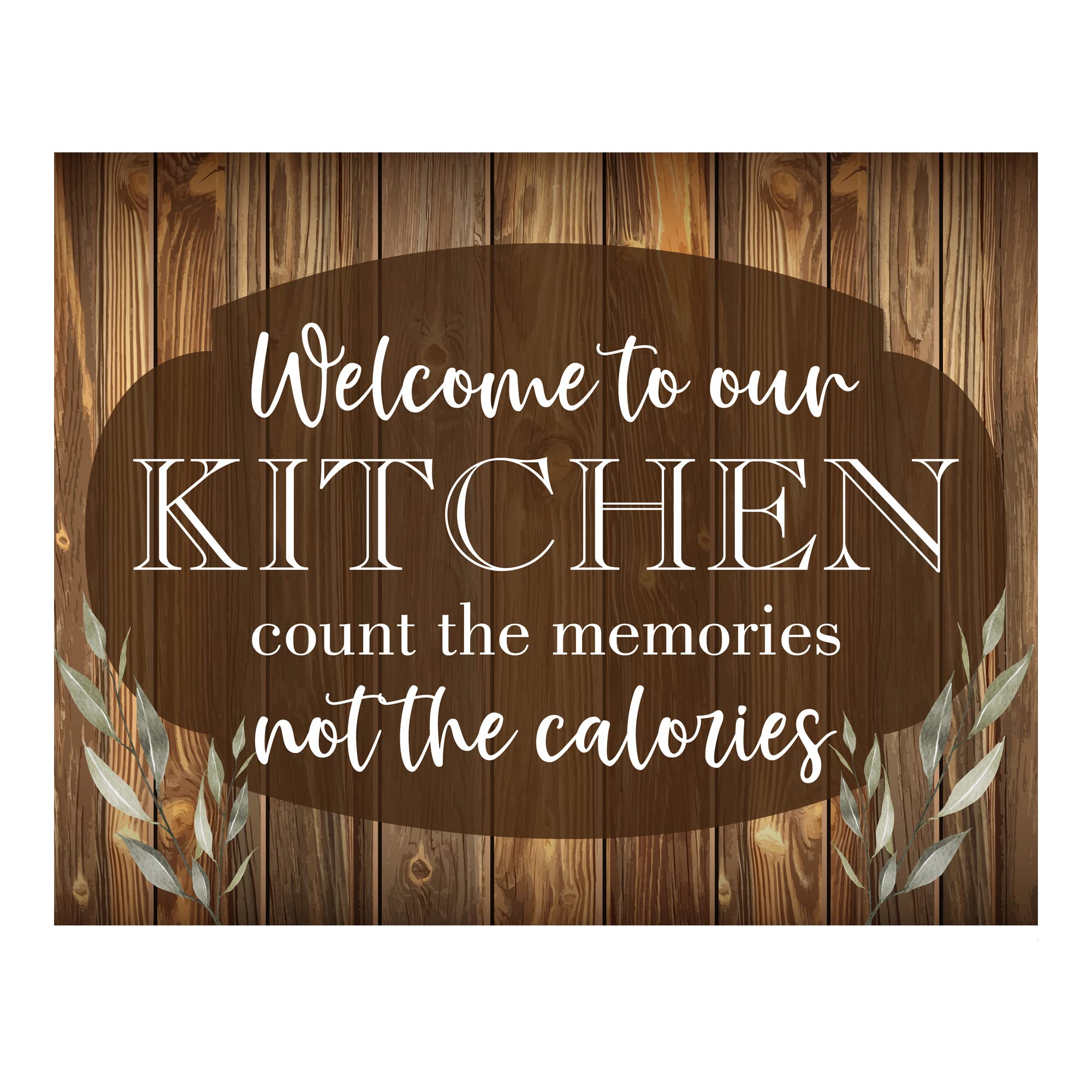 Funny Kitchen Wall Sign - Rustic Farmhouse Decor for Home & Dining Room - 11x14