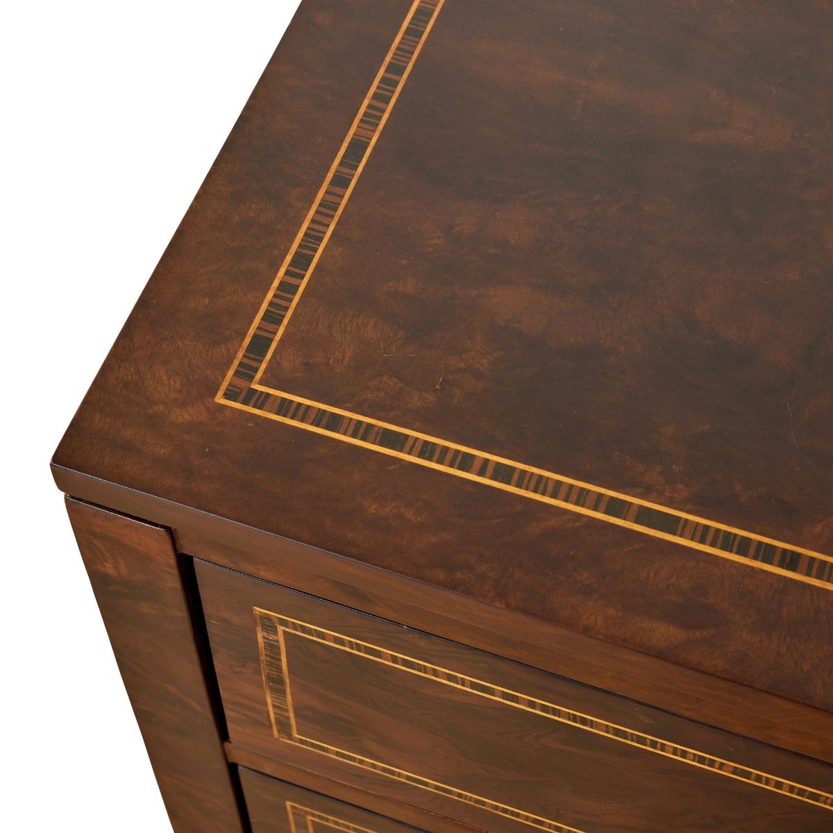 Charles Dark Walnut Burl Side Table - Elegant Nightstand or End Table for Living Room, Bedroom & Office - Perfect for Home Decor & Small Space Furniture