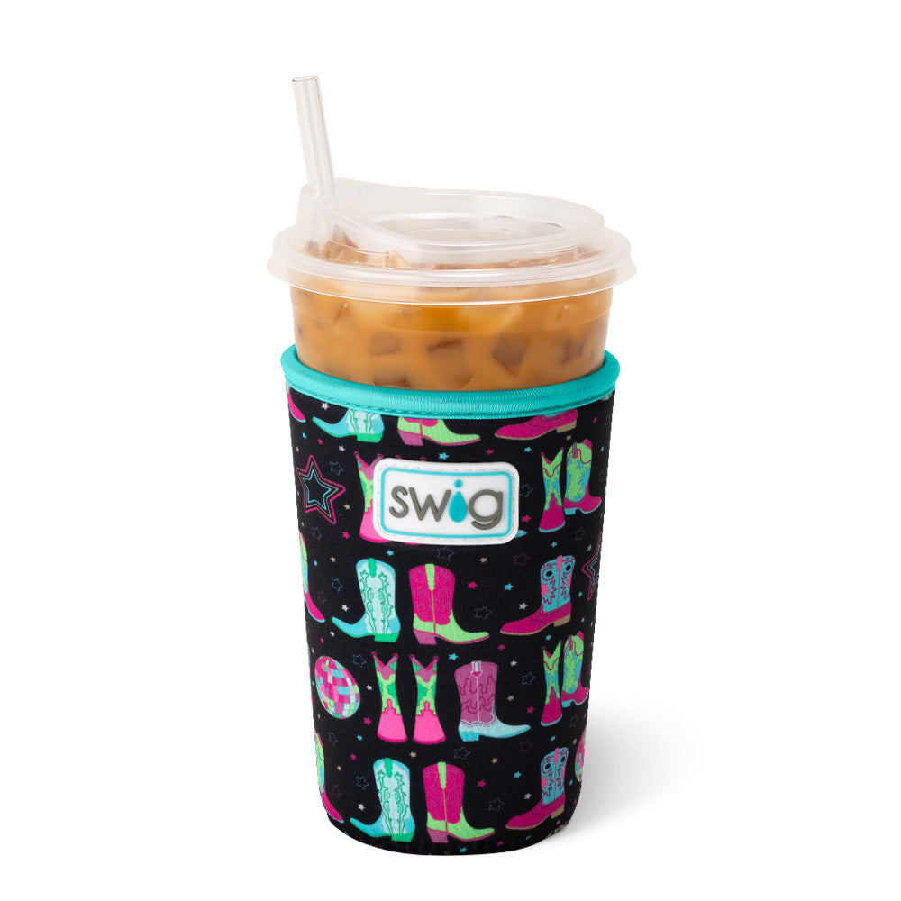 Disco Cowgirl Medium Iced Cup Coolie - Insulated Sleeve for 16oz Tumblers, Perfect for Summer Drinks, Pool Parties & Country Concerts