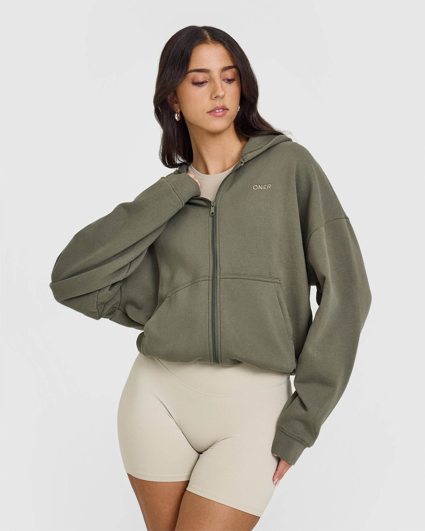Mid Weight Zip Through Hoodie for Men & Women - Alpine Green | Comfortable Fleece-Lined Pullover for Outdoor Activities, Gym & Casual Wear