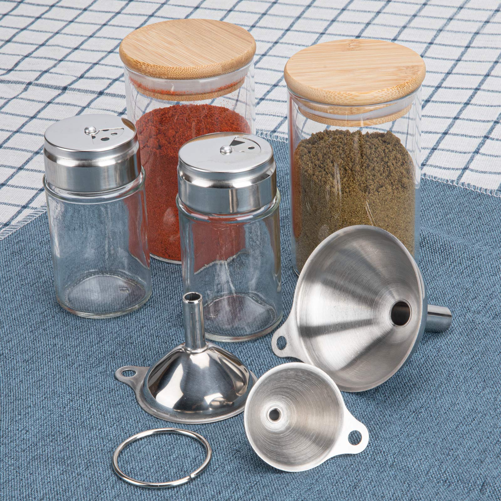 3-Piece Small Stainless Steel Kitchen Funnels Set - Food Grade Metal Funnels for Bottles, Essential Oils, Spices & Liquids - Perfect for Home Kitchen, DIY Projects & Crafting