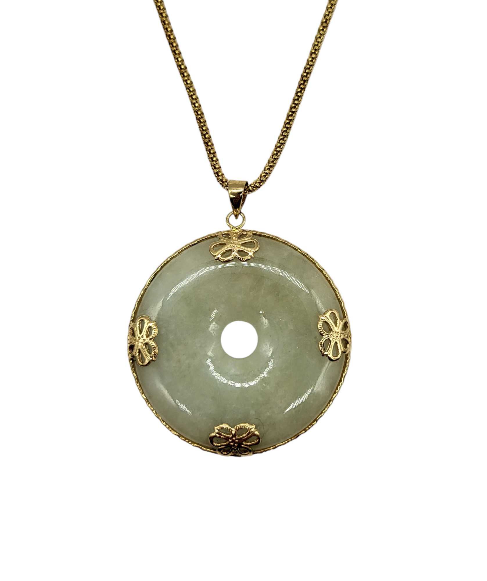 Exquisite Round Jade Pendant Necklace - Natural Green Jade Stone Jewelry for Women - Perfect for Elegant Occasions, Weddings & Gift Giving