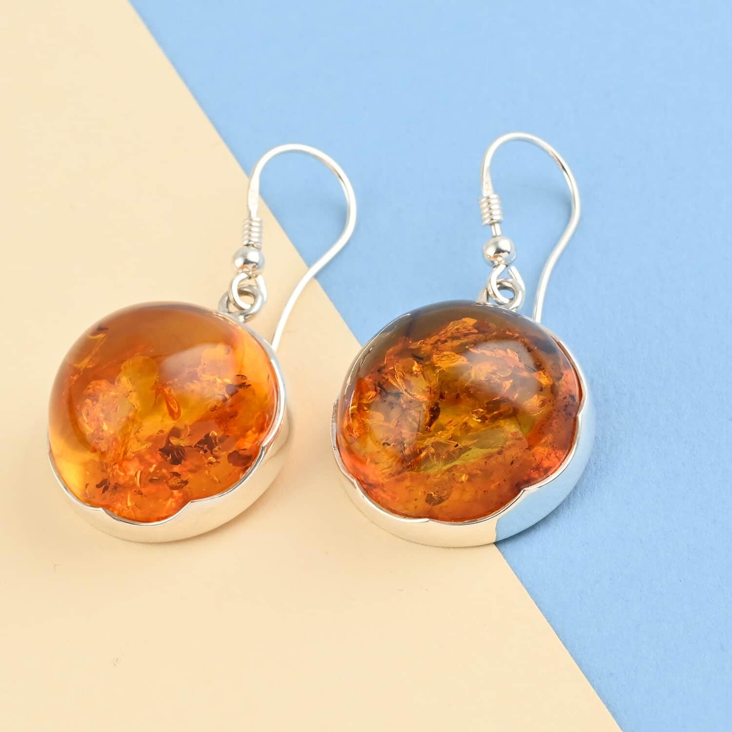 925 Sterling Silver Amber Drop Dangle Earrings for Women | 10.90g Handmade Jewelry | Elegant Gift for Birthday, Anniversary & Special Occasions | Perfect for Parties, Weddings & Evening Events
