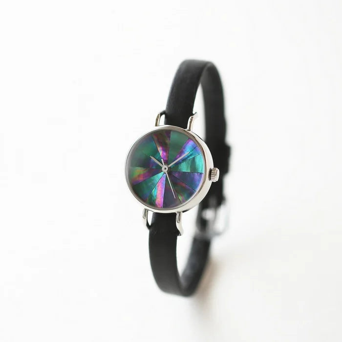 Elegant Women's Wristwatch with Blue Abalone Shell | Japanese Handmade Watch for Women | Perfect for Everyday Wear, Office & Special Occasions