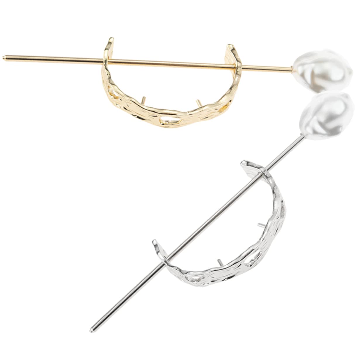 Mikinona 2-Pack Pearl Hair Clips for Women - Elegant Bun & Ponytail Holders, Hair Forks with Pearl Accents - Perfect for Weddings, Parties & Everyday Styling (2 Sets, 4 Pieces Total)
