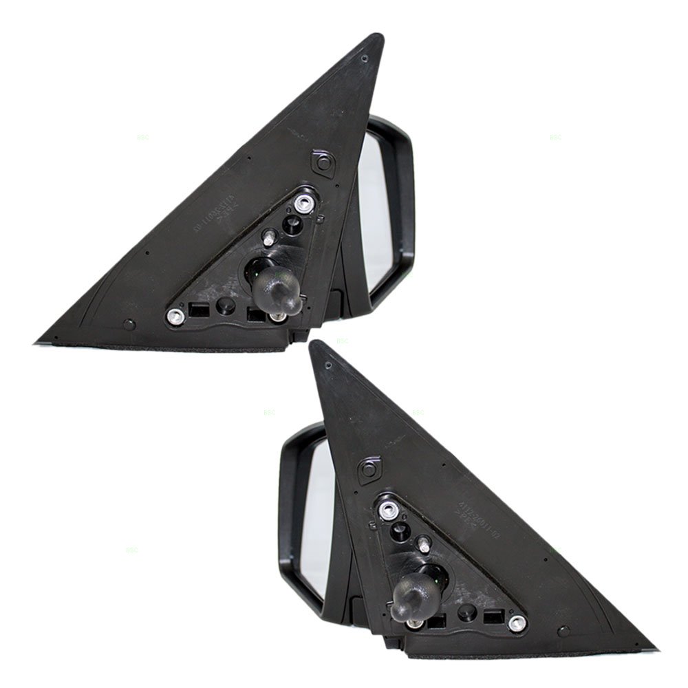 Brock Replacement Manual Remote Side View Mirrors for 2010-2013 Kia Soul - Driver & Passenger Side Ready-to-Paint (KI1320160, KI1321160) | Perfect for DIY Car Repair and Mirror Replacement