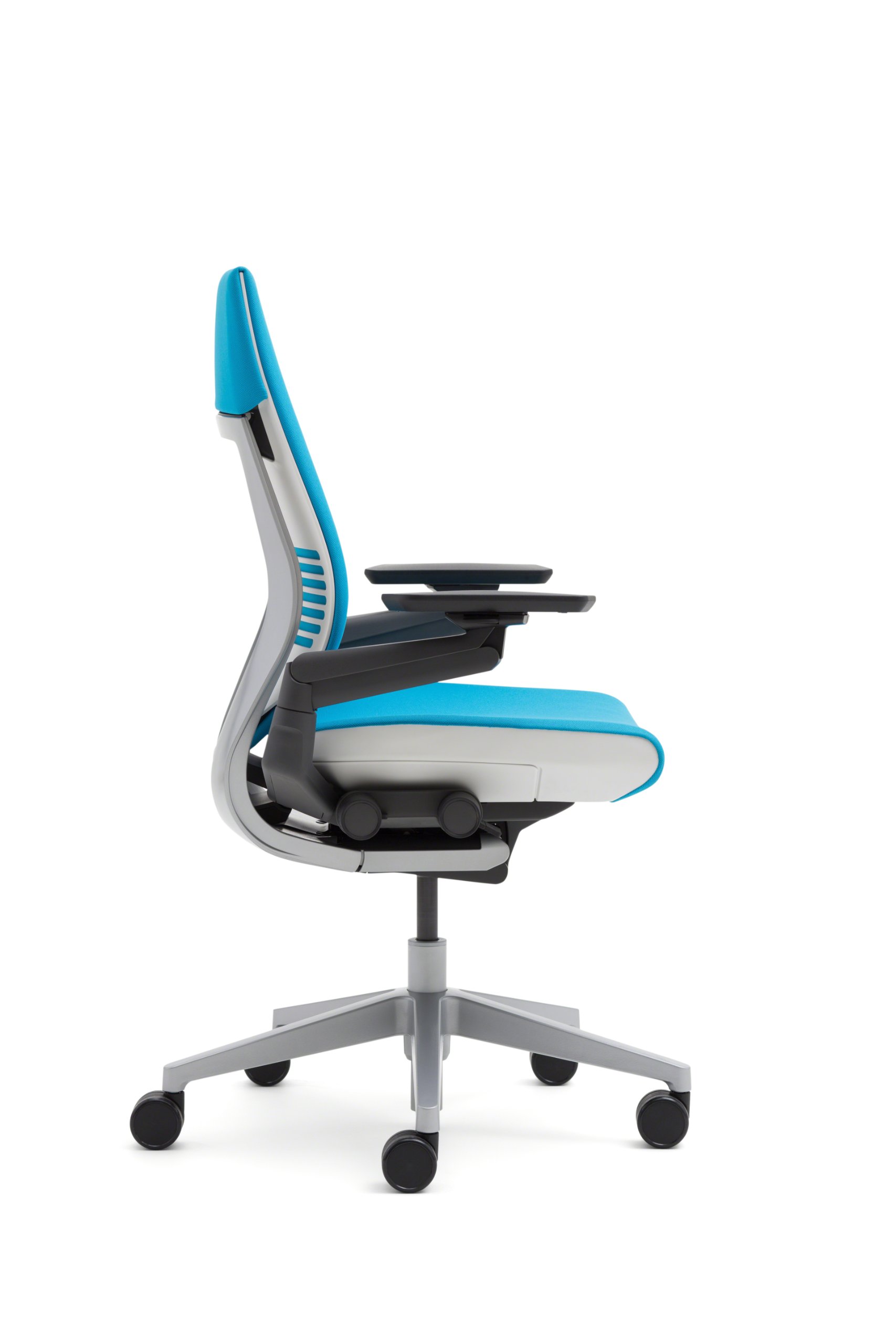 Steelcase Gesture Ergonomic Office Chair with Cogent Connect Royal Blue Fabric - Adjustable Lumbar Support, Shell Back Design, Light Frame & Polished Aluminum Base - Perfect for Home Office, Gaming, and Workspaces
