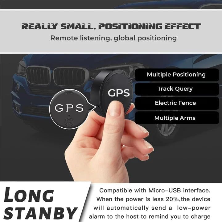 Promax Easyfind Mini Magnetic GPS Tracker - Waterproof & Rechargeable Real-Time Location Device for Kids, Pets, Cars & Valuables - Perfect for Travel, Hiking & Anti-Theft Protection (1PCS)