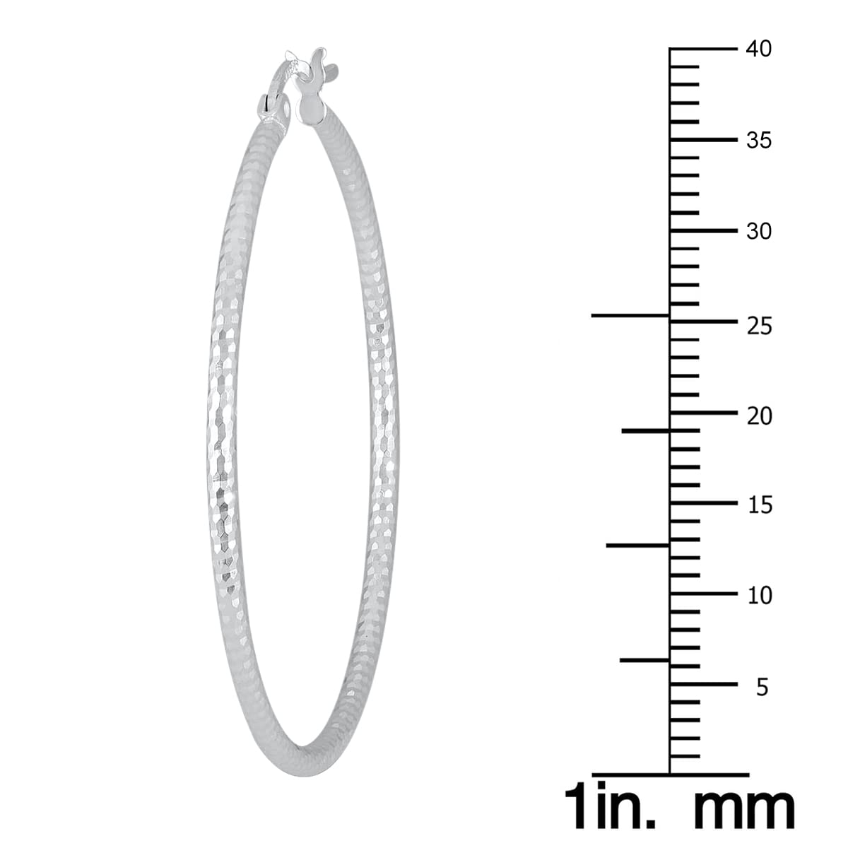 Diamond Cut 30MM-50MM Sterling Silver Hoop Earrings for Women | .925 Silver Jewelry | Perfect for Parties, Weddings & Everyday Wear