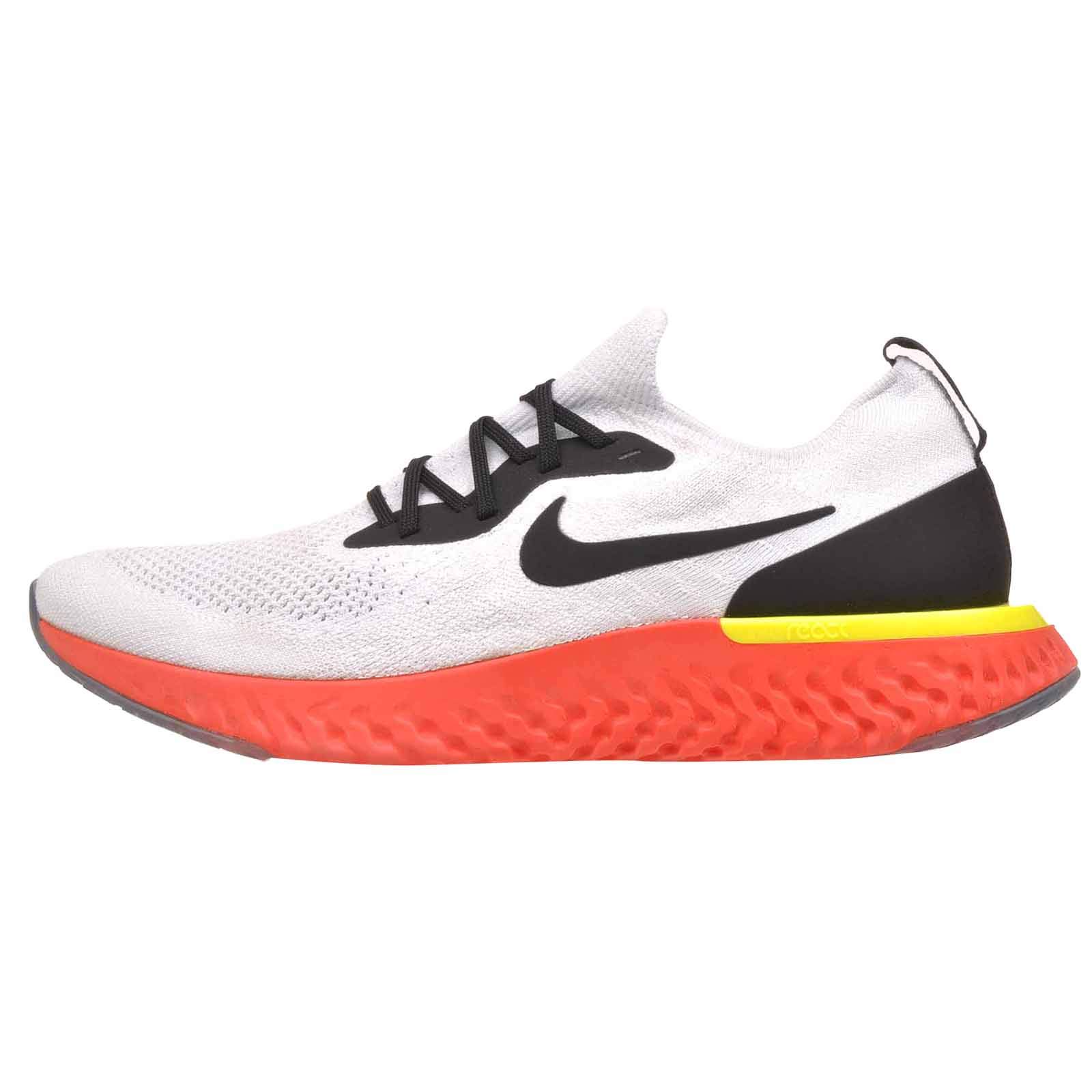 Nike React Flyknit Running Shoes for Men & Women - True White/Black-Platinum-Crimson | Lightweight Cushioned Athletic Sneakers for Jogging, Gym Workouts & Daily Wear | Size [Your Size]