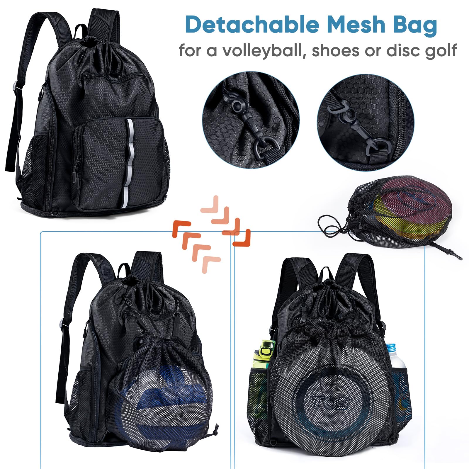 Large Waterproof Beach Backpack with Shoe Compartment - Oversized Sandproof Drawstring Pool Bag for Swimwear, Towels & Toiletries | Perfect for Beach Trips, Gym, Travel & Outdoor Activities