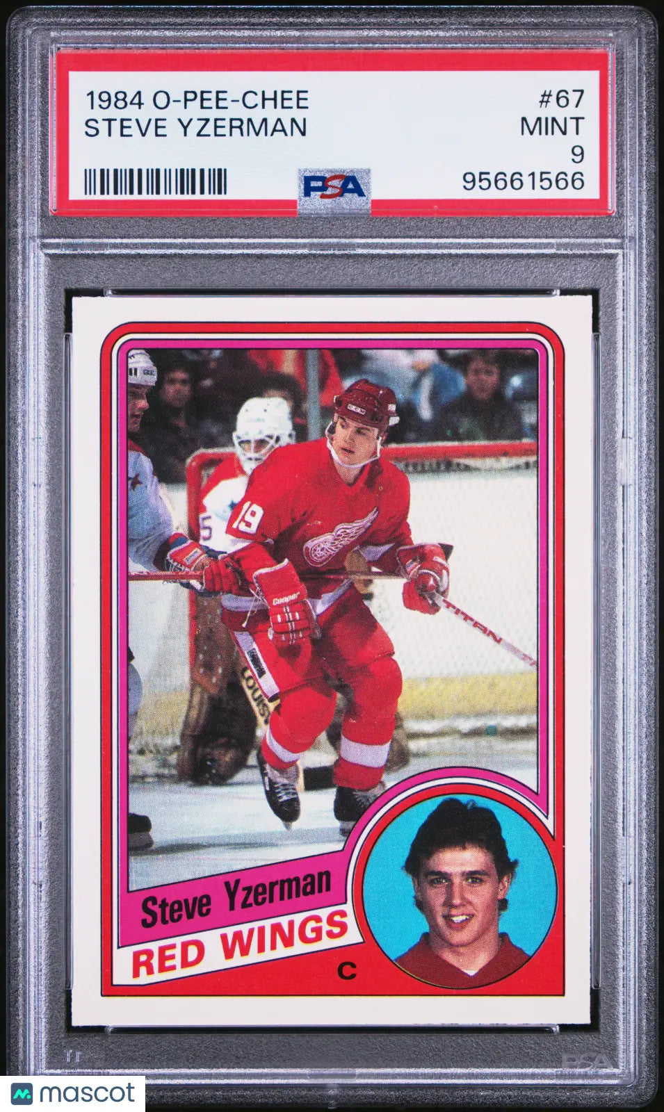1984 O-Pee-Chee Hockey Steve Yzerman Rookie Card #67 PSA 9 Mint - Perfect for Hockey Collectors, Sports Memorabilia Displays & Investment Collections