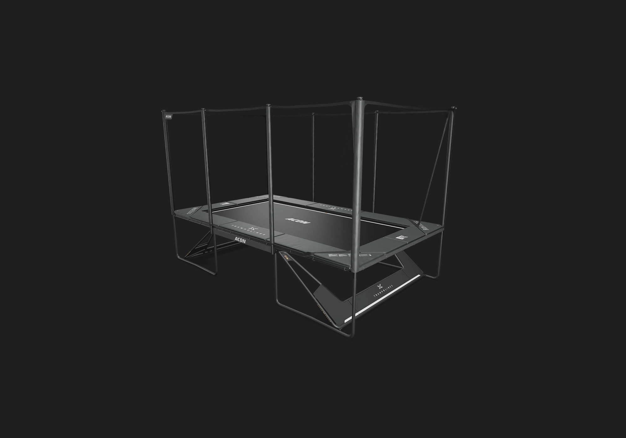 ACON X 17ft Trampoline with Safety Enclosure Net - Black or Grey Color Options - Perfect for Backyard Fun, Kids Play & Outdoor Exercise