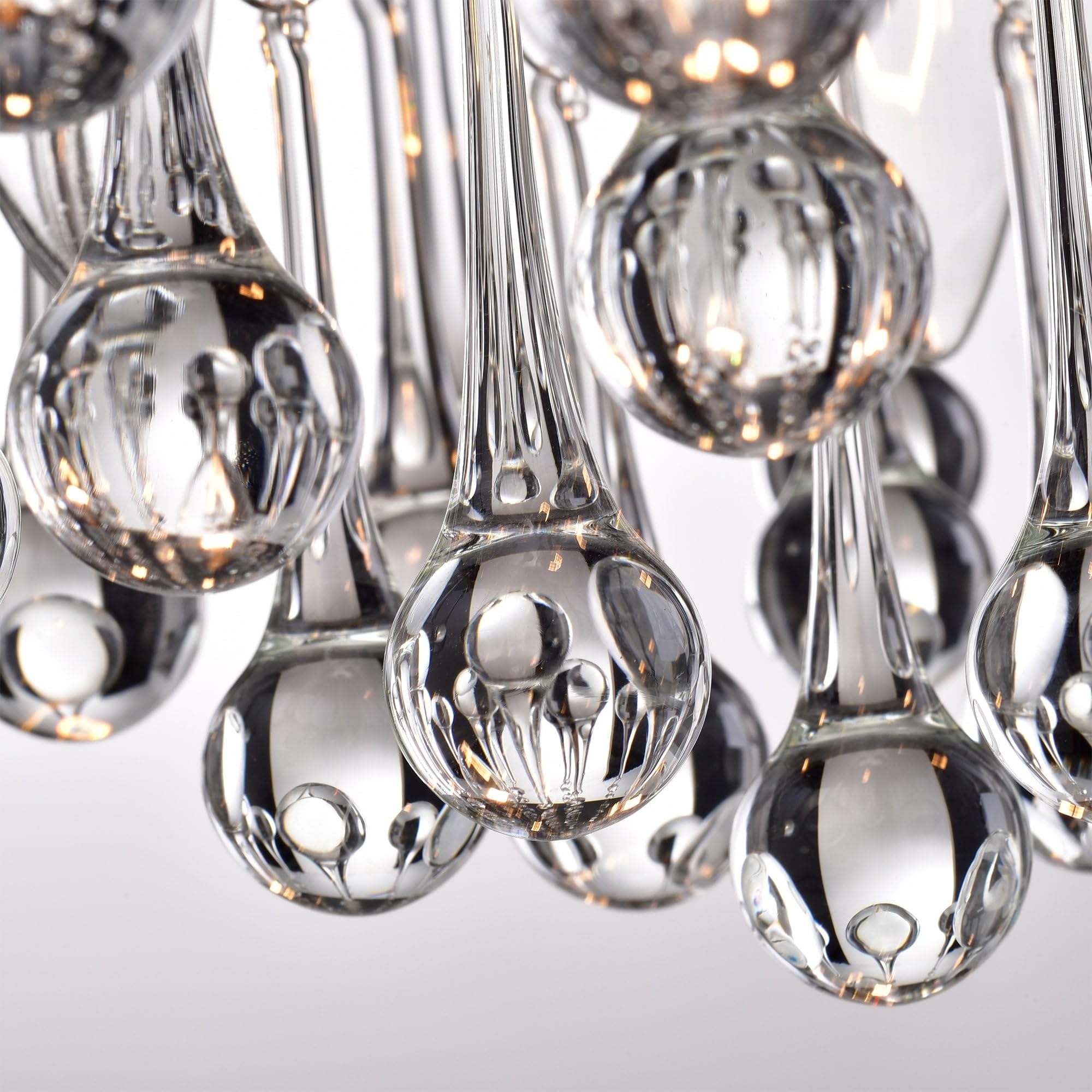 Scelene Chrome Iron and Crystal 4-Light Flush Mount Ceiling Light Fixture - Modern Elegant Lighting for Bedroom, Living Room, or Dining Room