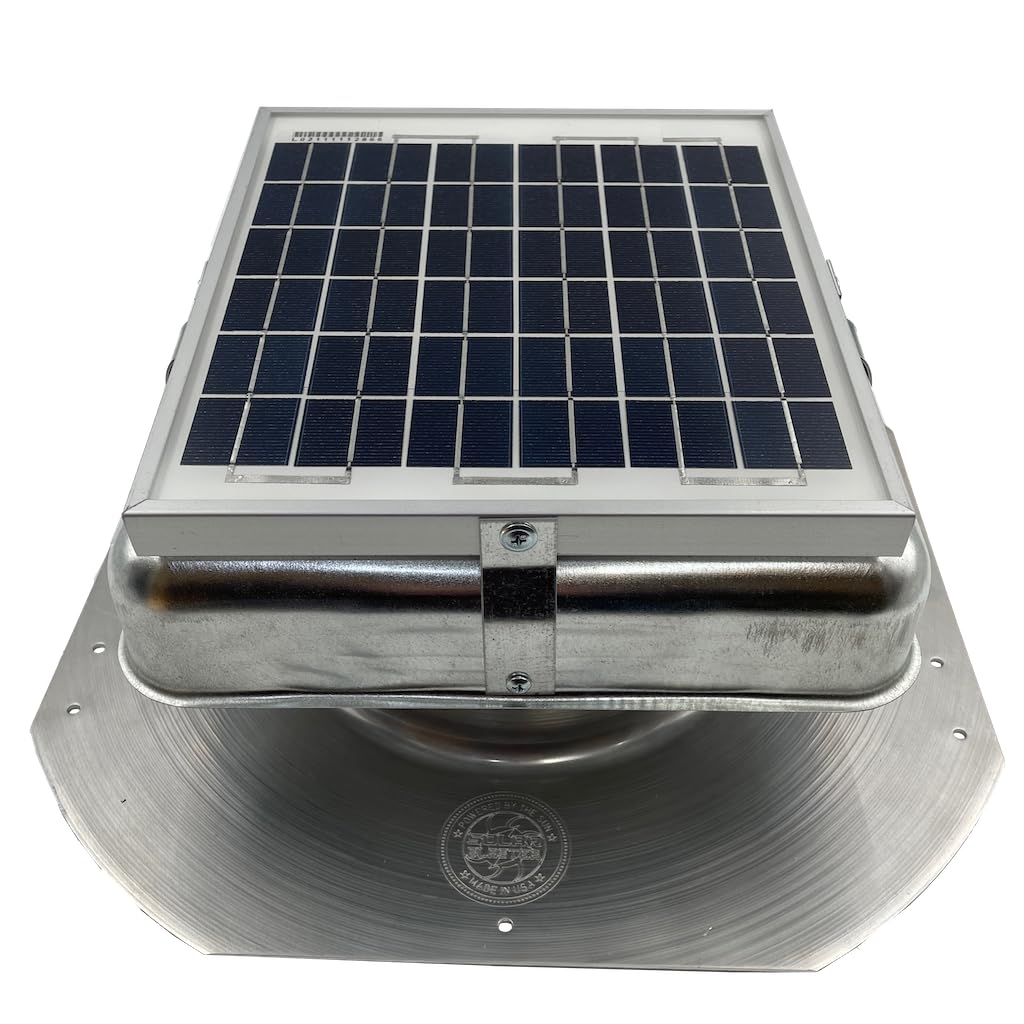 Solar-Powered Roof Ventilation Fan - Galvanized Steel Attic Fan with Solar Panel for Home & RV | Energy-Efficient Roof Vent for Cooling & Moisture Control | Perfect for Hot Climates, Garages & Sheds