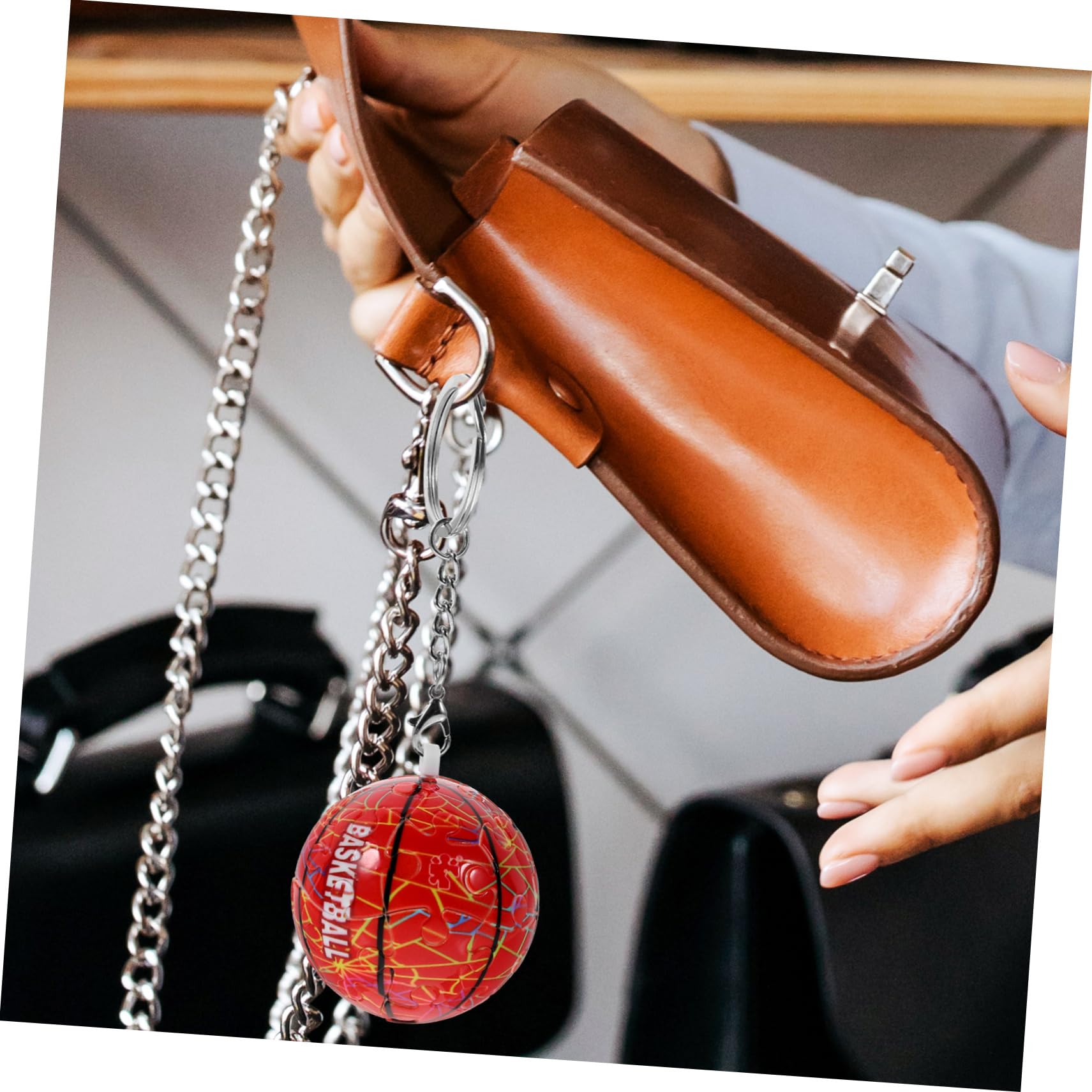 Basketball Keychain - Puzzle Pendant Keyring for Sports Fans