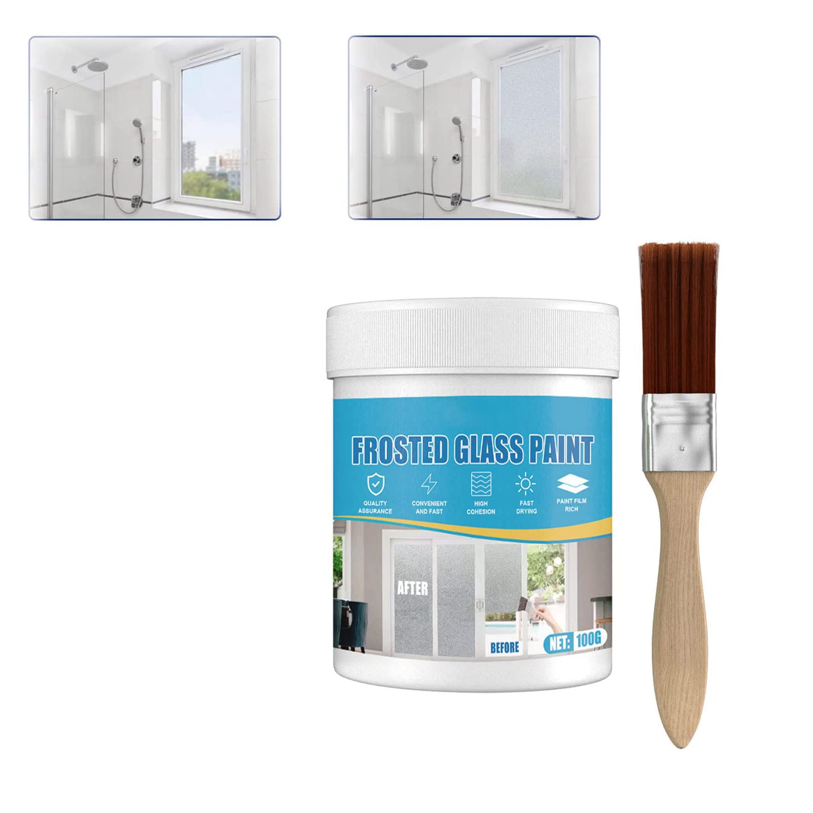 Bonseor Frosted Glass Spray Paint for Doors & Windows - DIY Privacy Window Film Alternative - Matte Finish Glass Coating (1 Can) - Perfect for Bathrooms, Offices & Home Decor